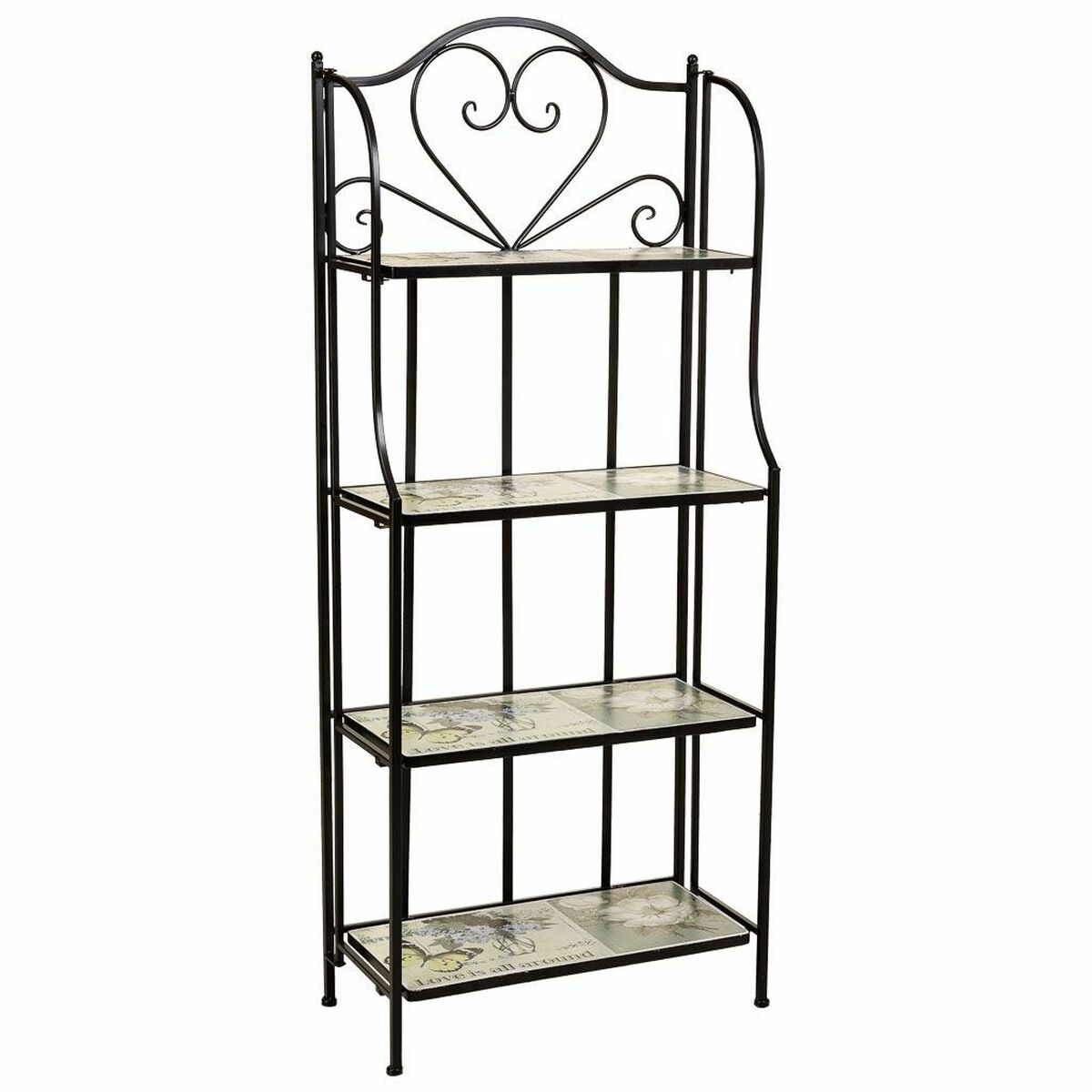 Bokhylla Alexandra House Living Svart Järn Smide Kakel 27 x 133 x 57 cm