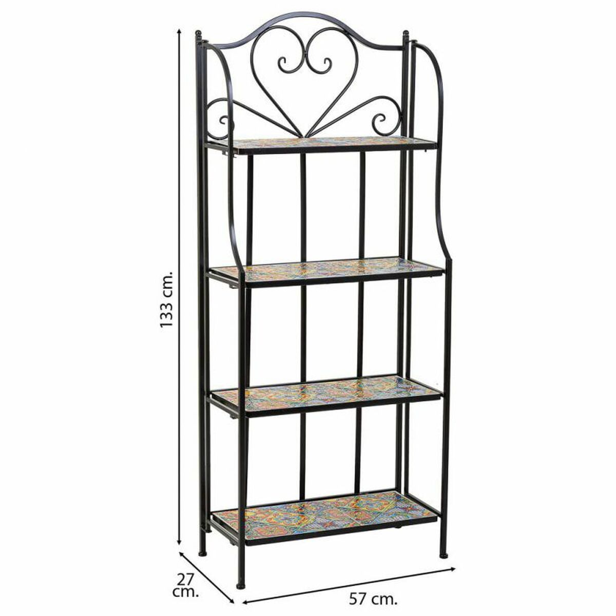 Bokhylla Alexandra House Living Svart Järn Kakel 27 x 133 x 57 cm - 4