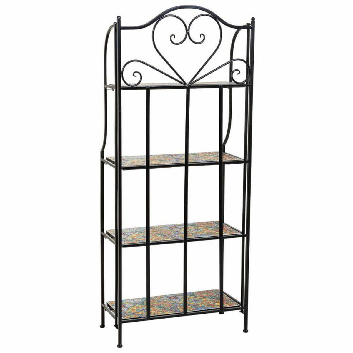 Bokhylla Alexandra House Living Svart Järn Kakel 27 x 133 x 57 cm - 5