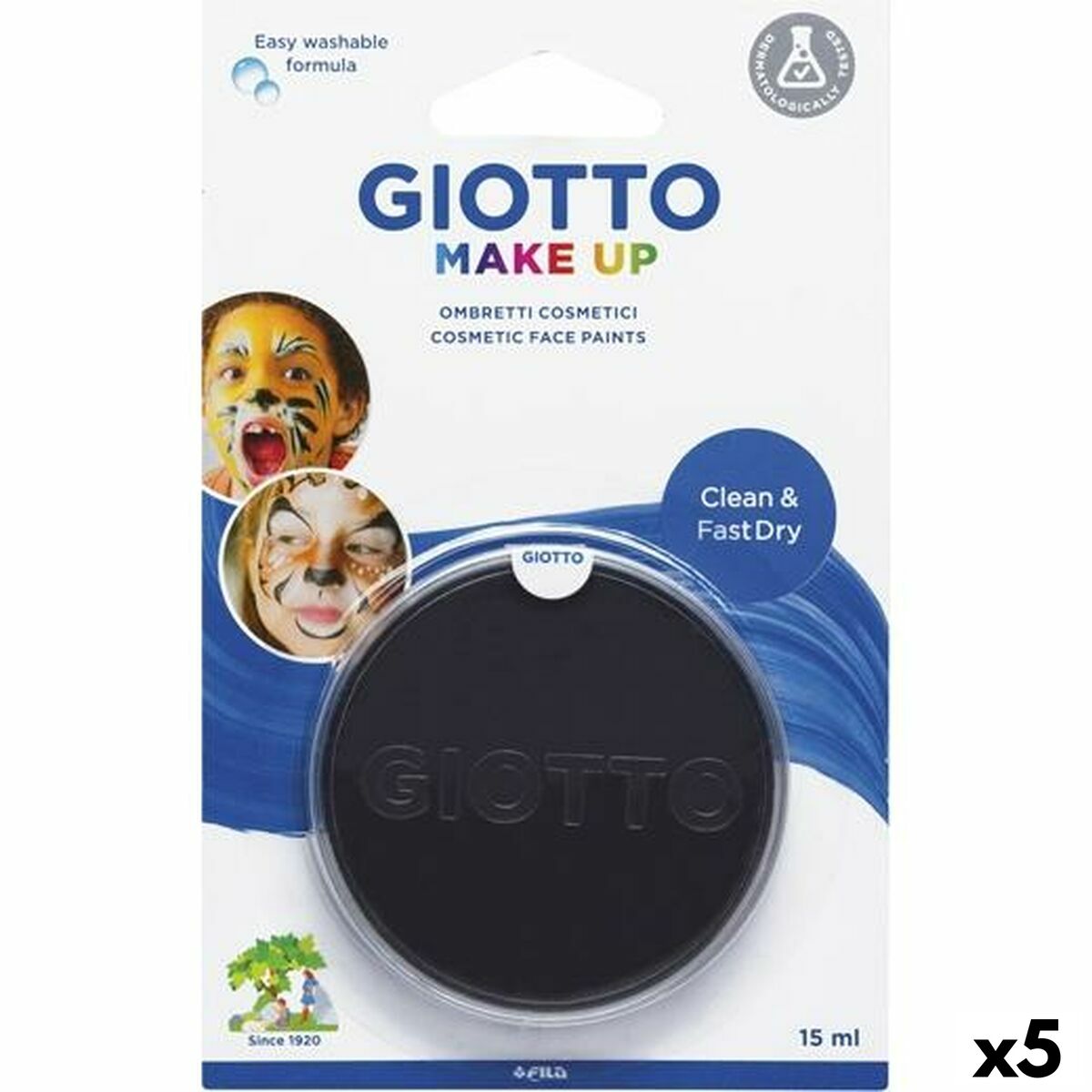 Ansiktsfärg Giotto Svart 15 ml (5 antal)