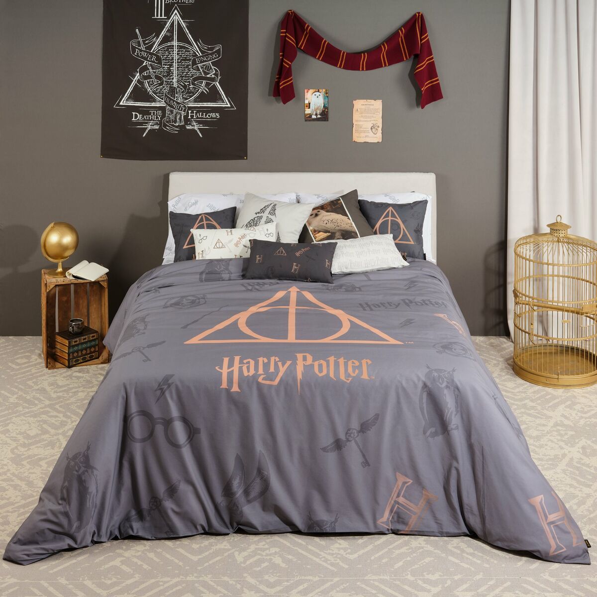 Påslakan Harry Potter Deathly Hallows Multicolour 175 Trådar 155 x 220 cm Säng 90 - 2