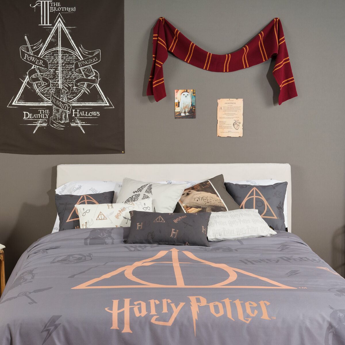 Påslakan Harry Potter Deathly Hallows Multicolour 175 Trådar 155 x 220 cm Säng 90 - 7