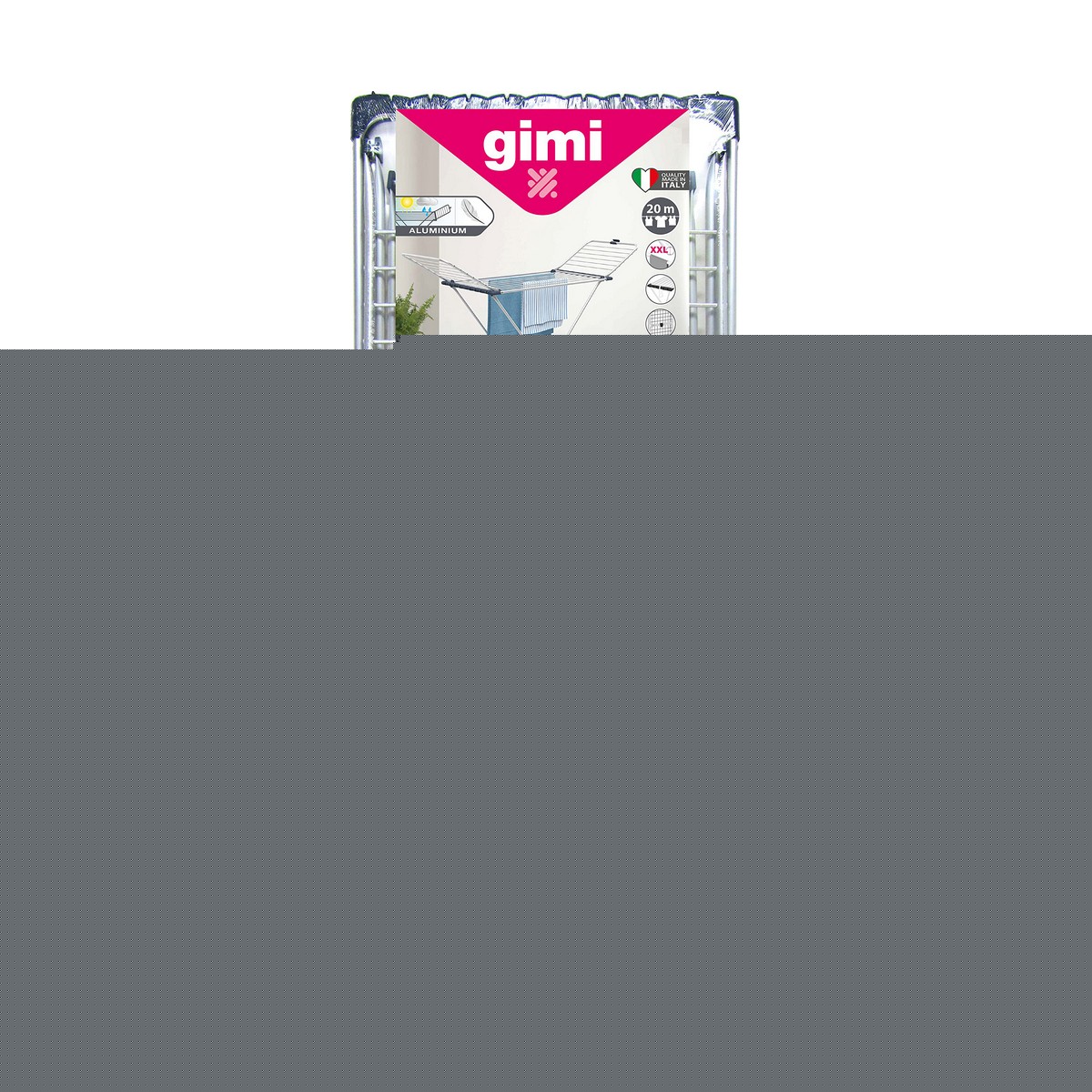 Torklina Gimi Tempo Grå Aluminium 168 x 56 x 117 cm