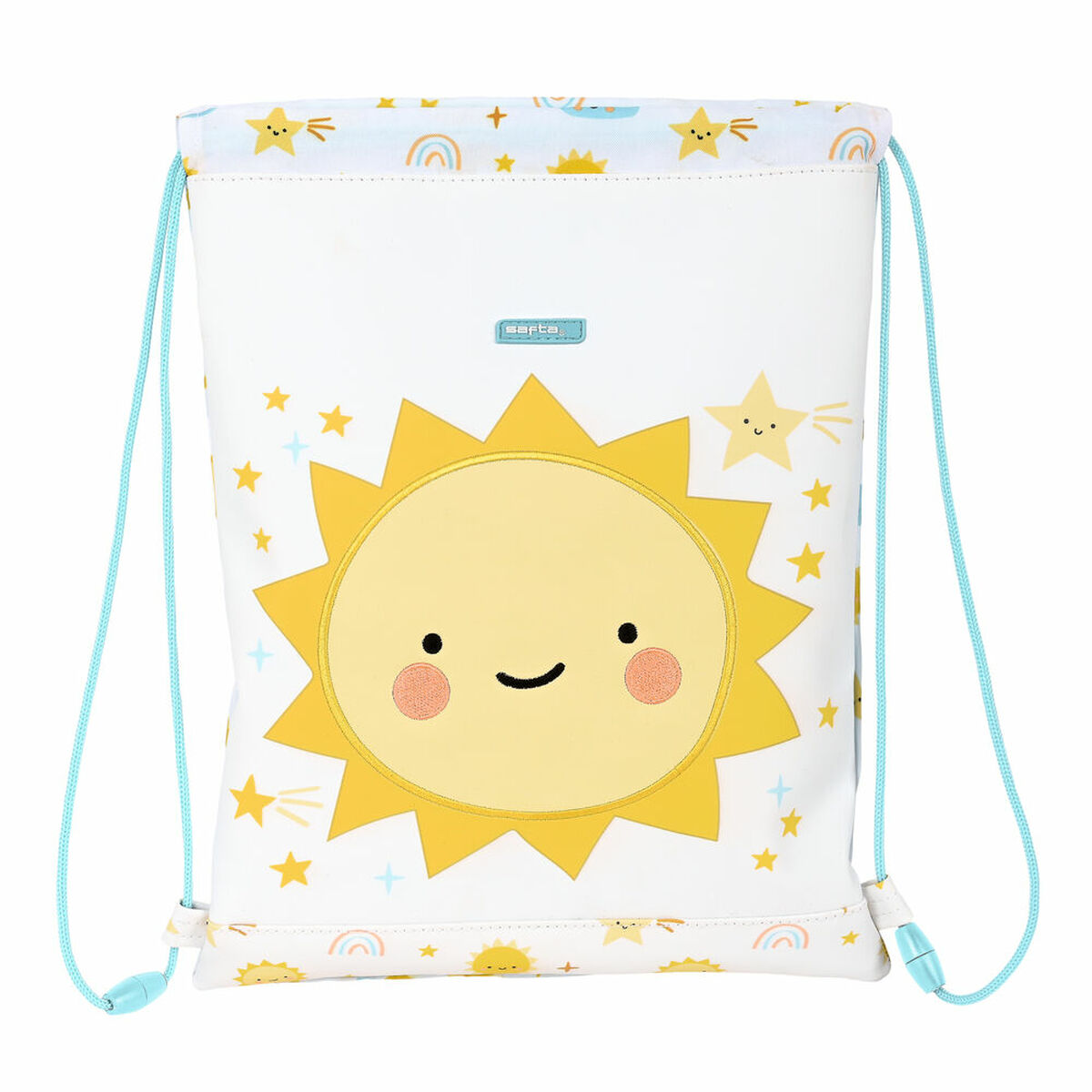 Skopåse med remmar Safta Solete Gul Vit 26 x 34 x 1 cm - 5