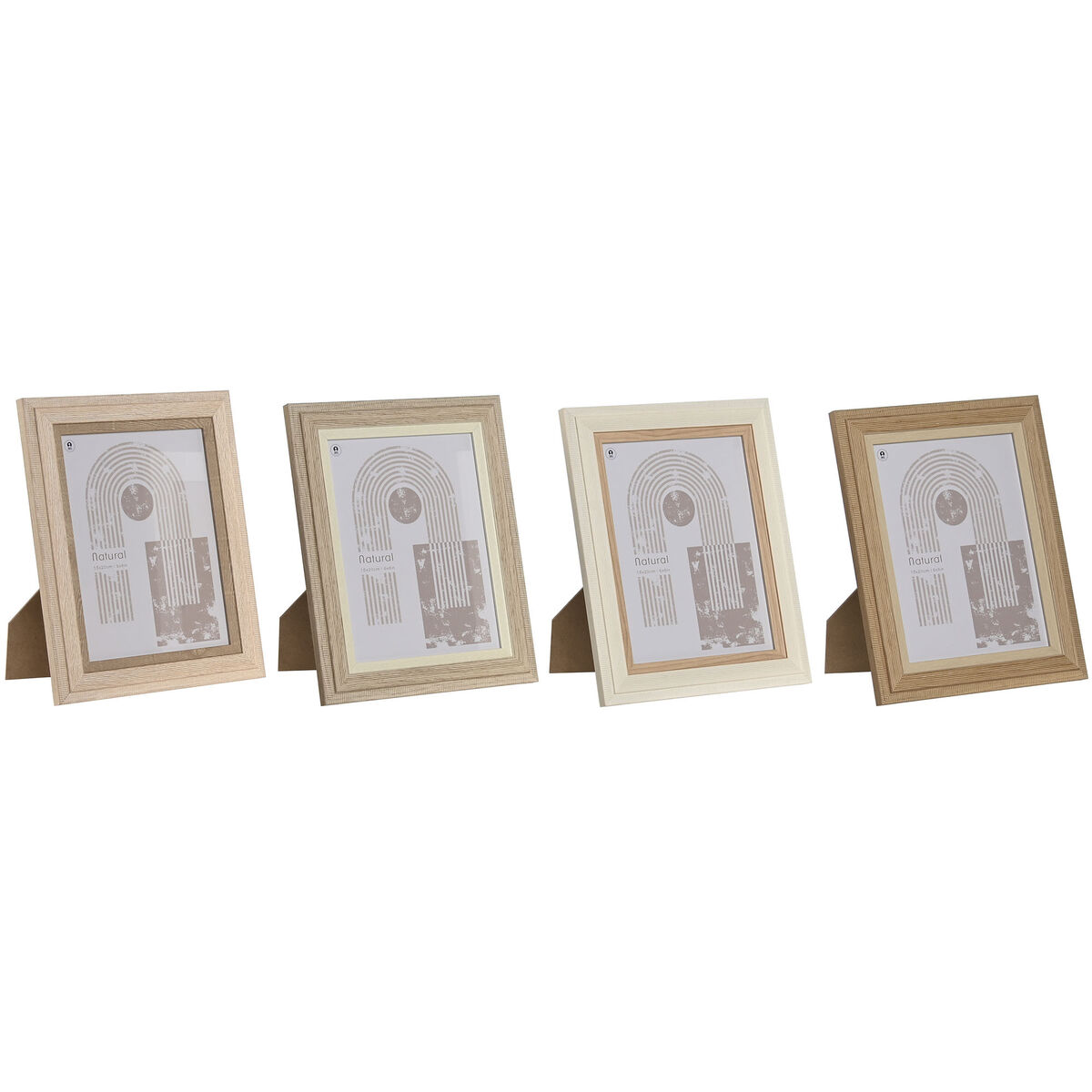 Fotoram Home ESPRIT Glas Trä MDF 18 x 2,8 x 23 cm (4 antal)