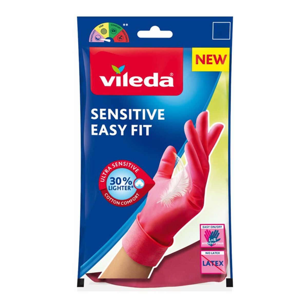 Nitrilhandskar Vileda Easy Fit 168412 Rosa M
