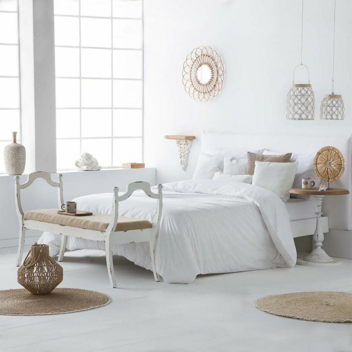 Hyllor Alexandra House Living Vit Granträ Trä MDF 37 x 15 x 30 cm - 3