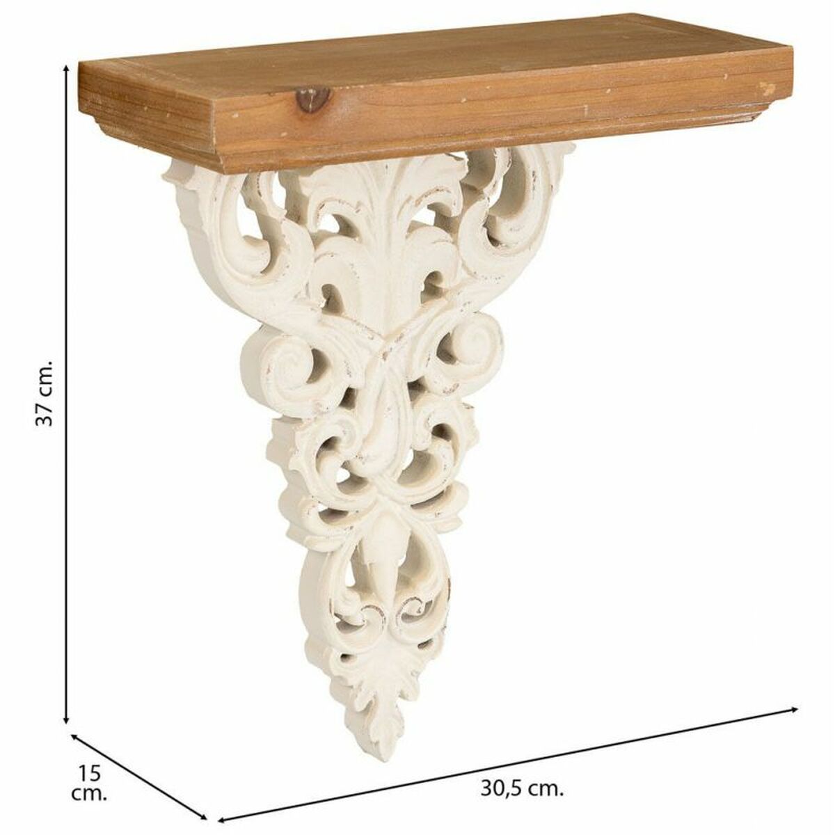 Hyllor Alexandra House Living Vit Granträ Trä MDF 37 x 15 x 30 cm - 5