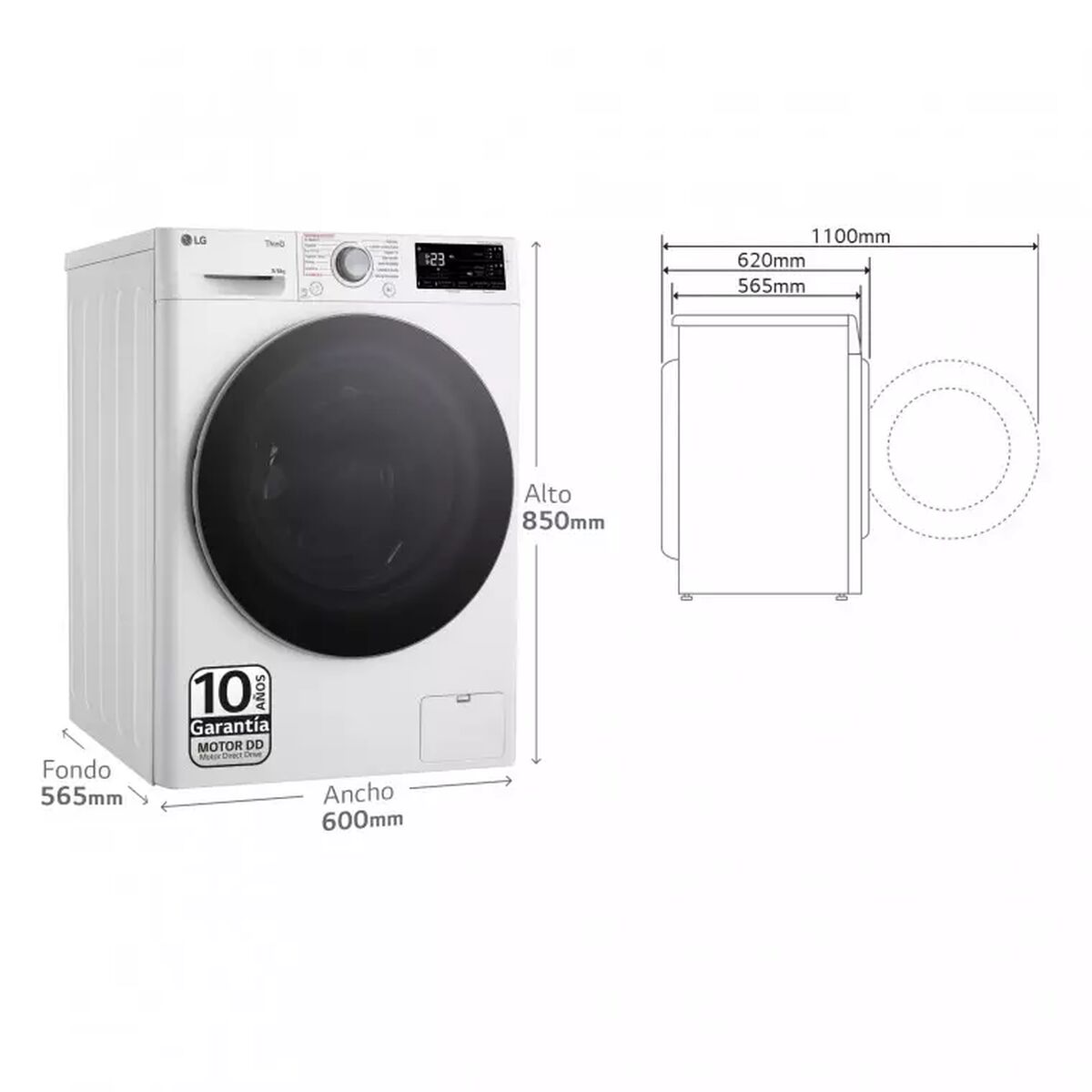 Smart Tvättmaskin-Torktumlare LG F4DR5509A1W 1400 rpm 9 kg 6 Kg - 6