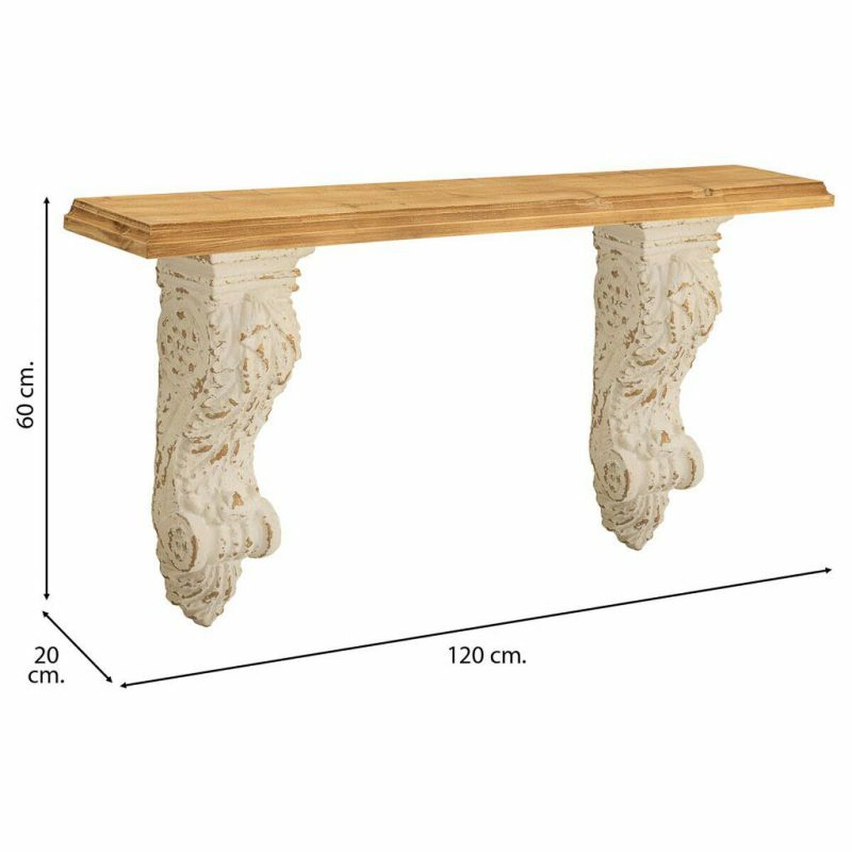 Hyllor Alexandra House Living Vit Gran Manganoxid 20 x 60 x 120 cm - 4
