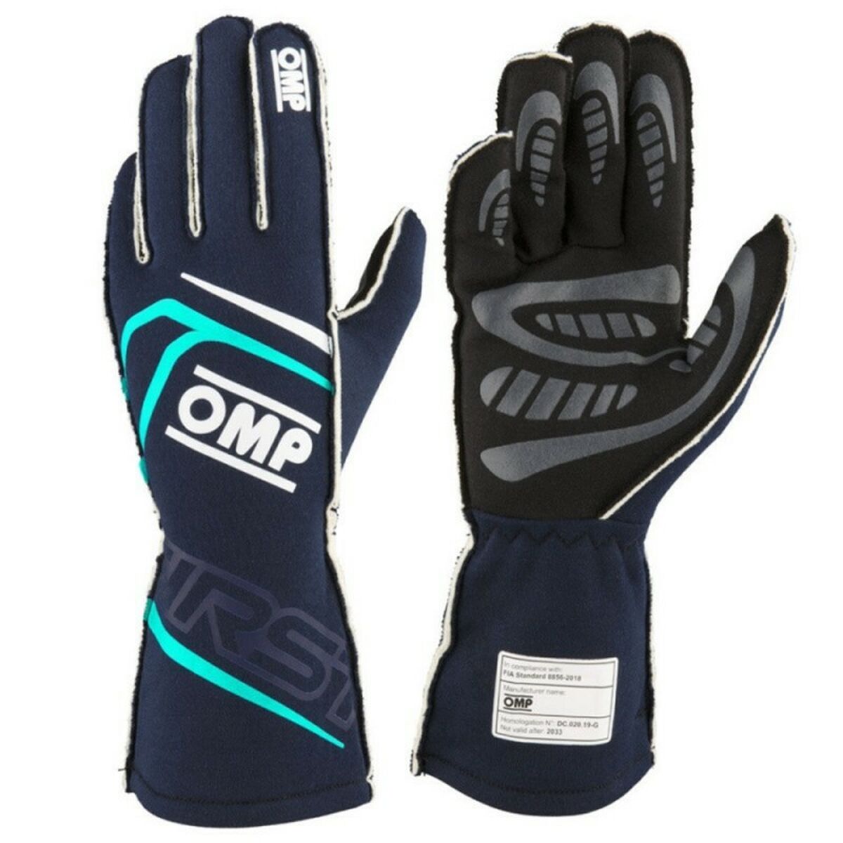 Karting Gloves OMP MY2025 Blå Marinblå FIA 8856-2018
