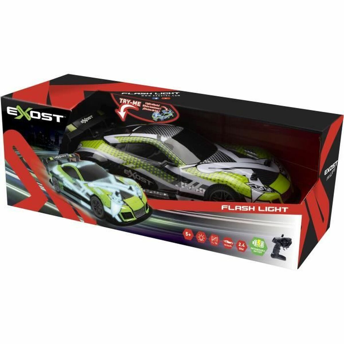 Radiostyrd bil Exost Flash Light 1:14 Grön Vert - 6