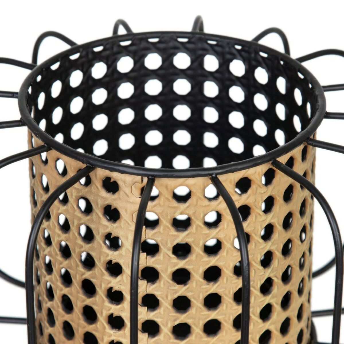 Ljusstakar 20 x 20 x 21 cm Naturell Svart Metall - 3