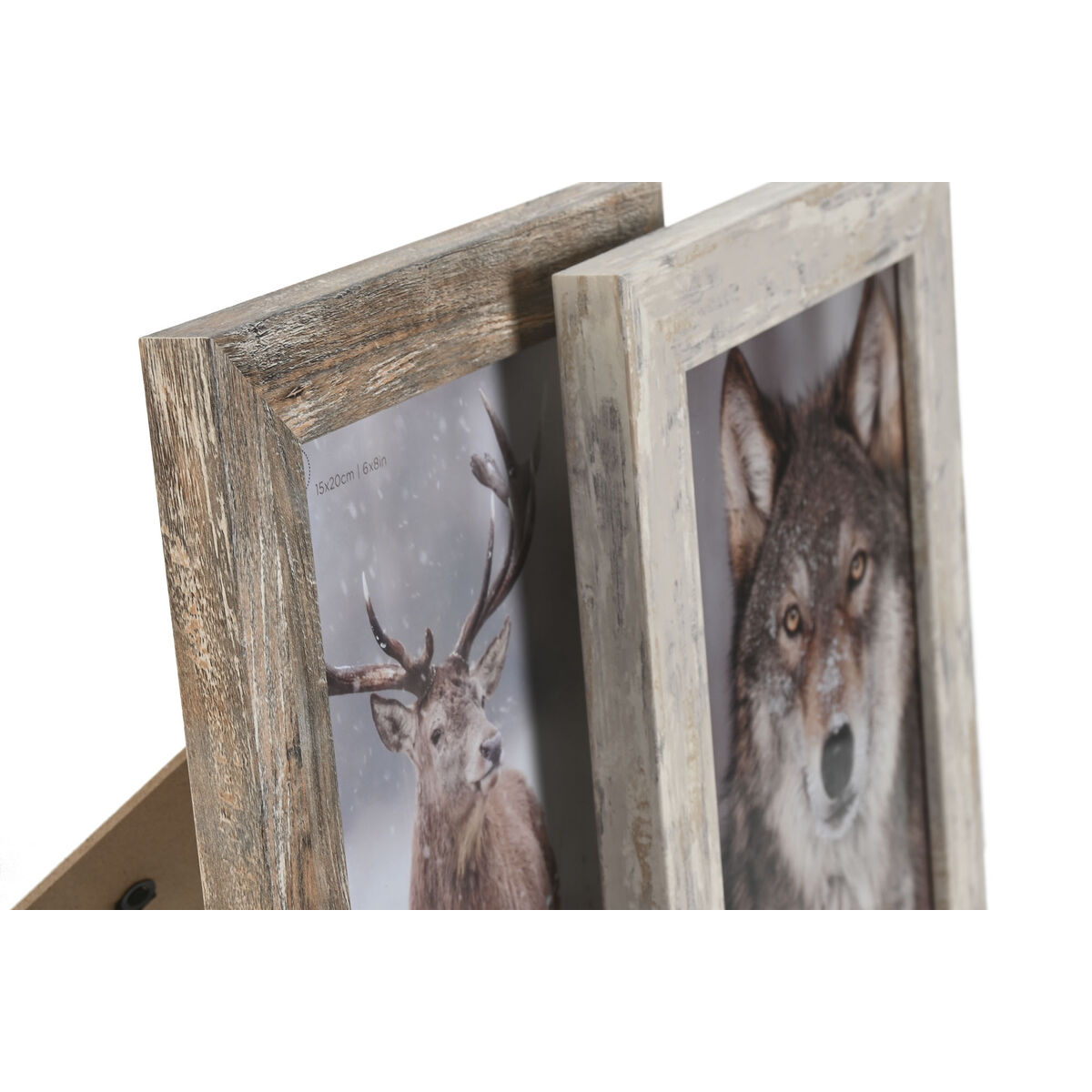 Fotoram Home ESPRIT Vit Naturell Glas polystyren Skandinavisk 19,5 x 2 x 24,5 cm (2 antal) - 2