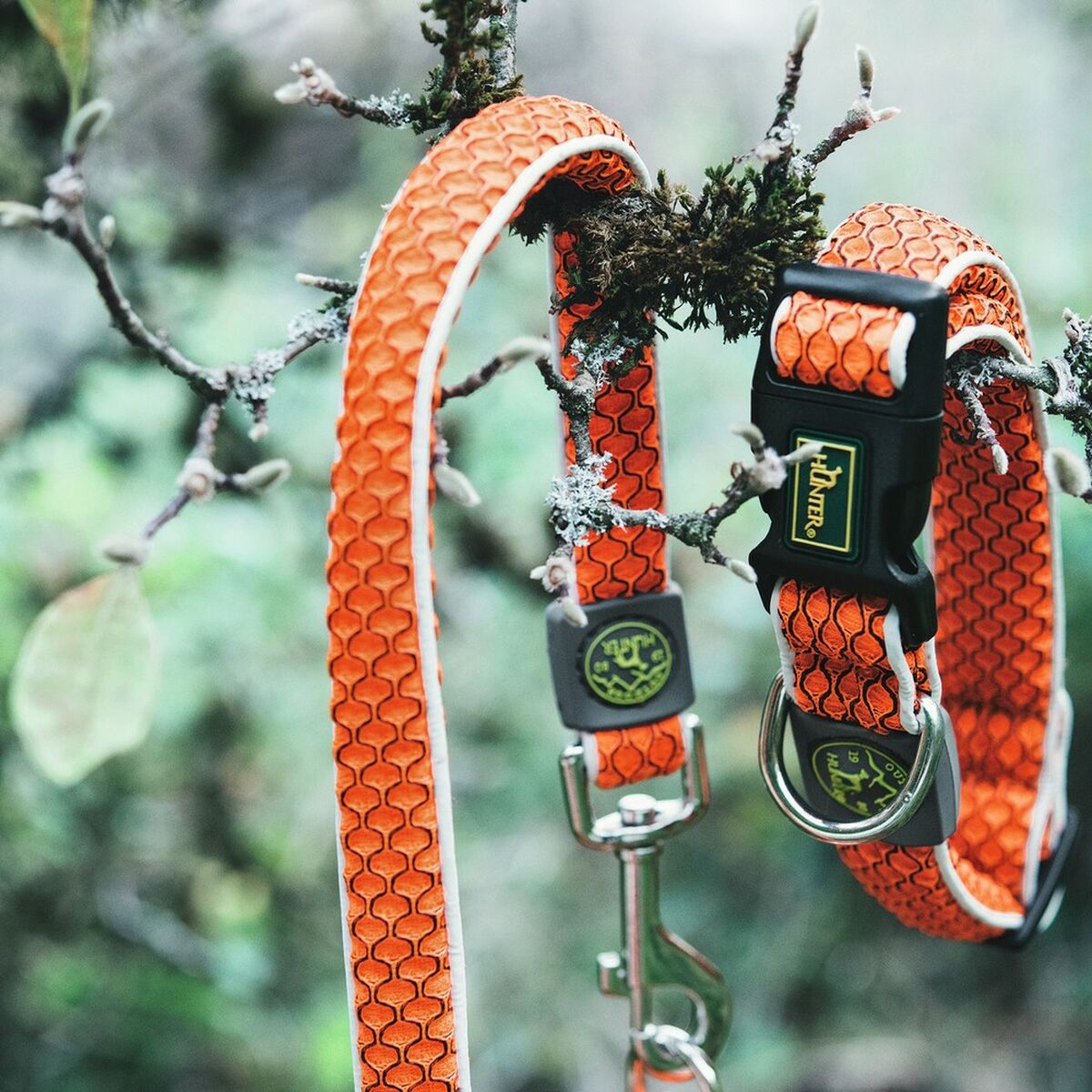 Hundhalsband Hunter Basic Tråd Orange Storlek M (33-50 cm) - 3
