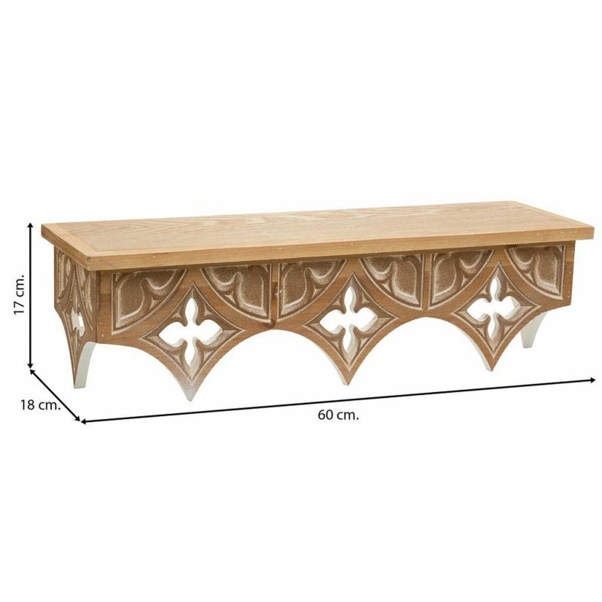 Hyllor Alexandra House Living Brun Granträ Trä MDF 18 x 17 x 60 cm - 3