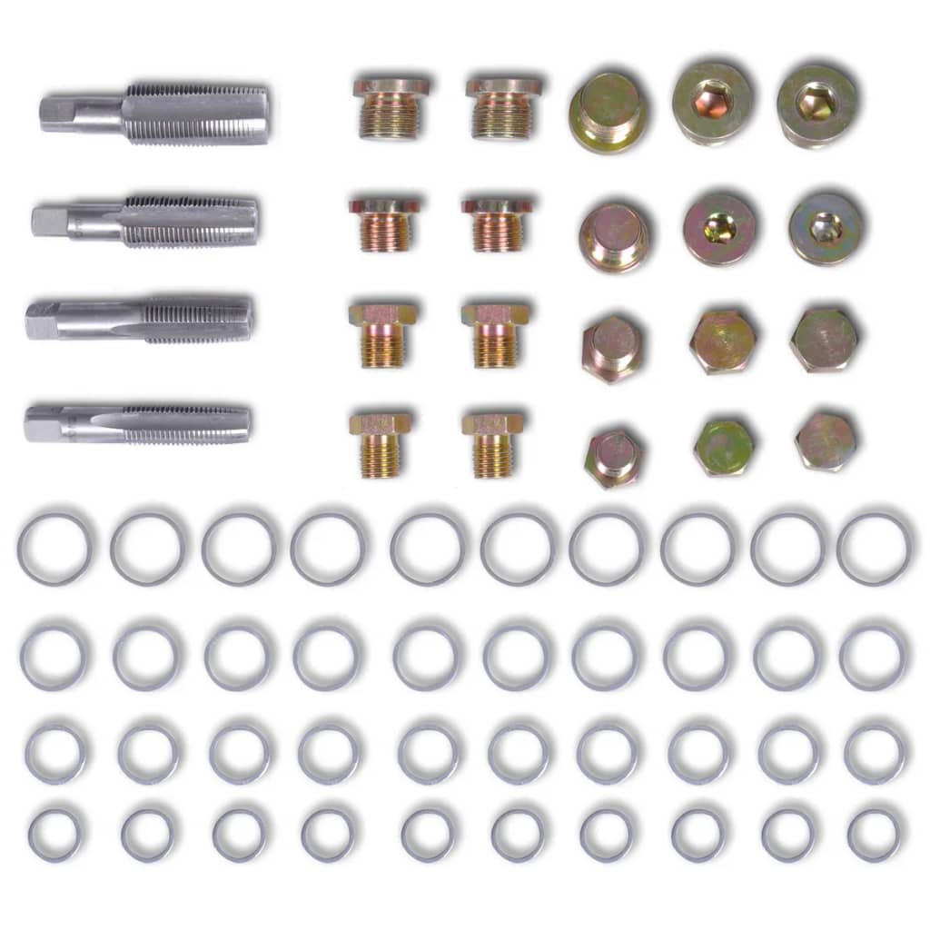 vidaXL Reparationssats för oljeplugg 64 delar set M13 M15 M17 M20 - 5