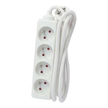 Ellist 4 Tomas-uttag utan brytare Chacon Vit 3500 W (5 m)