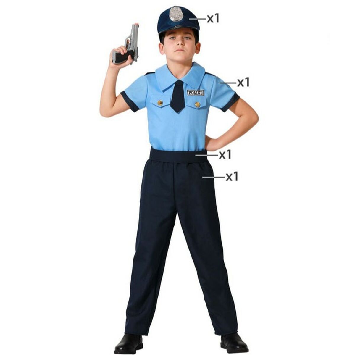 Maskeraddräkt för barn Polis - 4