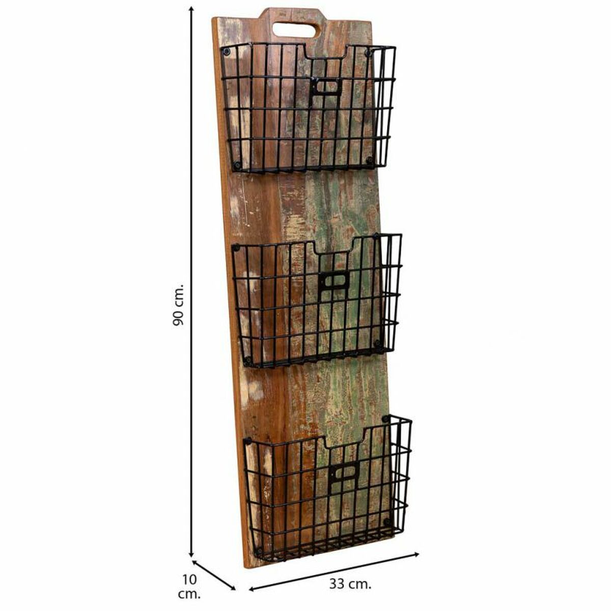 Hyllor Alexandra House Living Brun Trä Metall Järn 10 x 90 x 33 cm - 3
