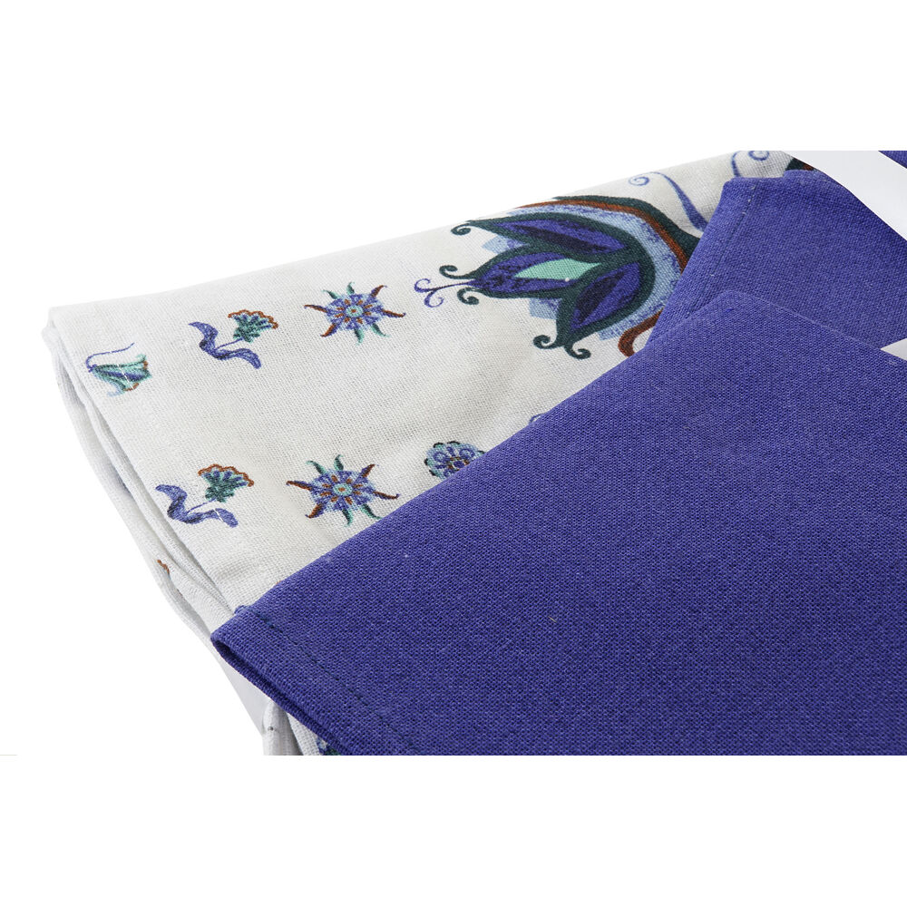 Dukar och servetter DKD Home Decor 150 x 250 x 0,5 cm Blå Vit (2 antal) - 2
