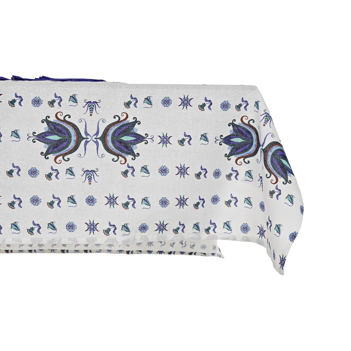 Dukar och servetter DKD Home Decor 150 x 250 x 0,5 cm Blå Vit (2 antal) - 6