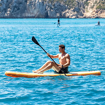 2-i-1 uppblåsbar paddel surfbräda med säte och tillbehör Siros InnovaGoods 10'5" 320 cm
