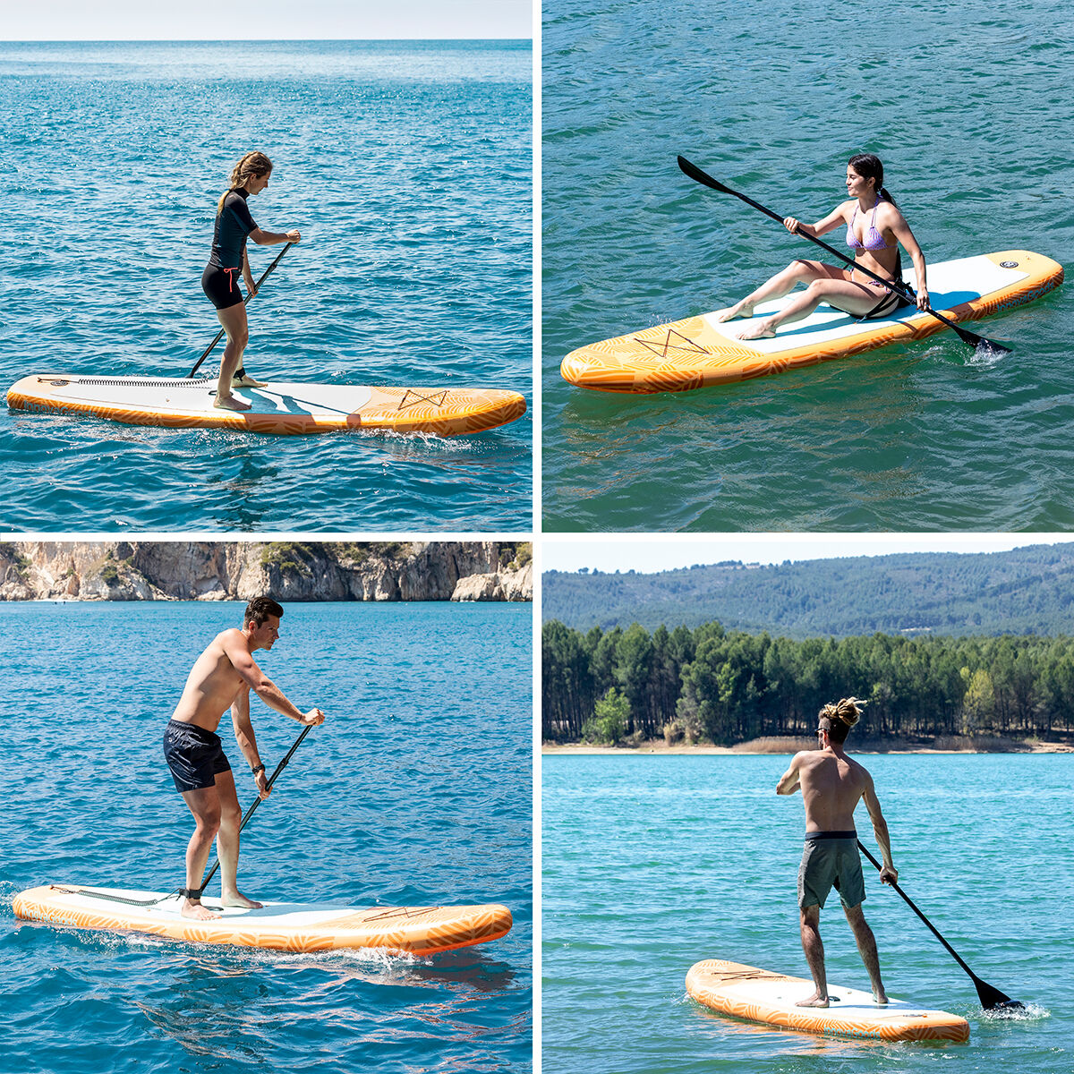 2-i-1 uppblåsbar paddel surfbräda med säte och tillbehör Siros InnovaGoods 10'5" 320 cm - 11