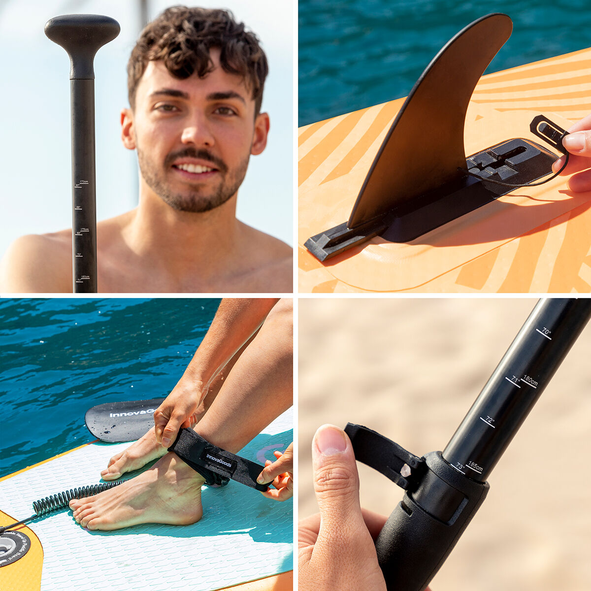 2-i-1 uppblåsbar paddel surfbräda med säte och tillbehör Siros InnovaGoods 10'5" 320 cm - 12