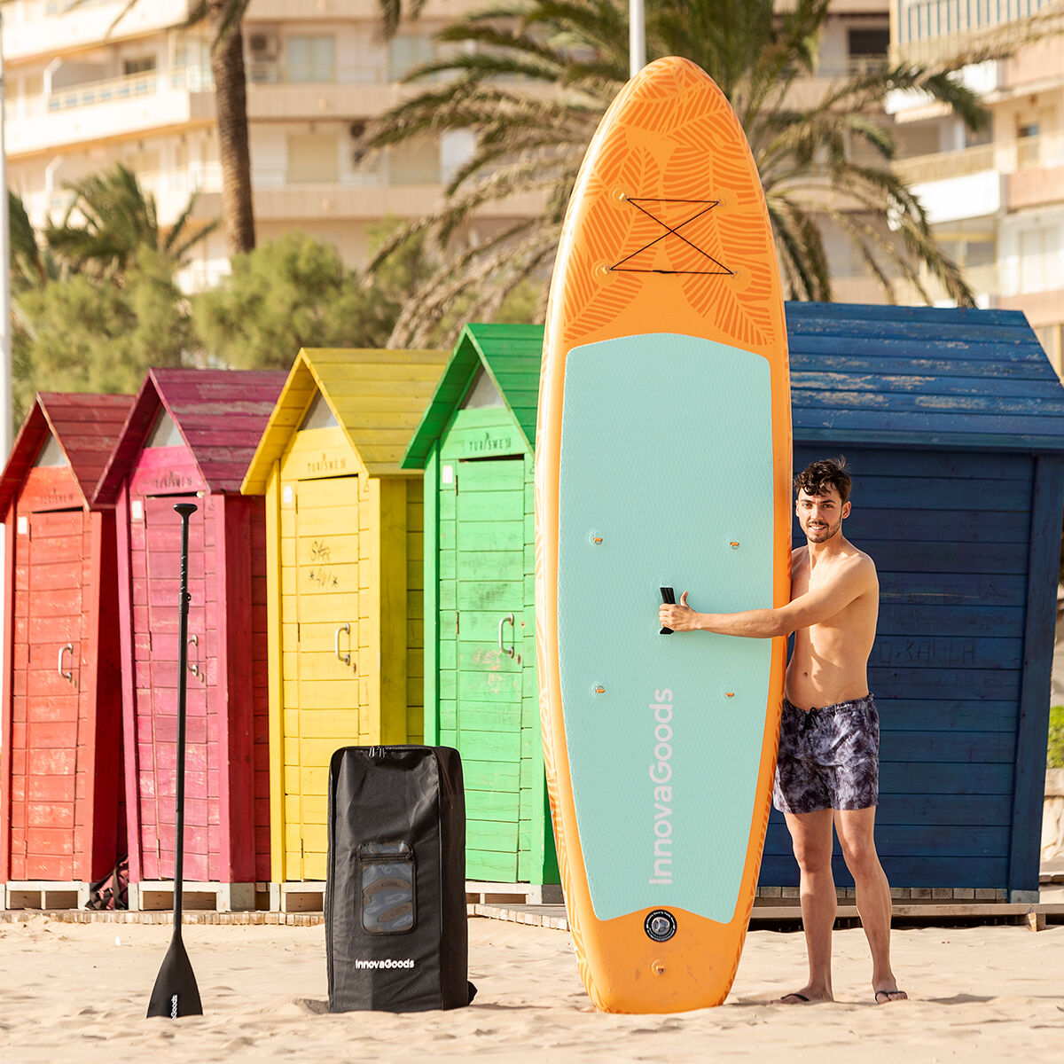 2-i-1 uppblåsbar paddel surfbräda med säte och tillbehör Siros InnovaGoods 10'5" 320 cm - 15