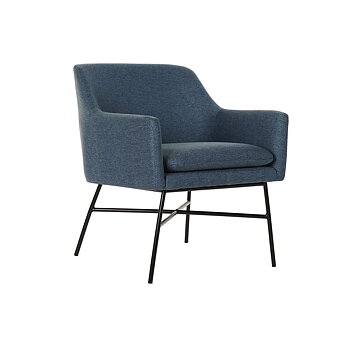 Fåtölj DKD Home Decor Blå Svart Metall 66 x 62 x 75 cm