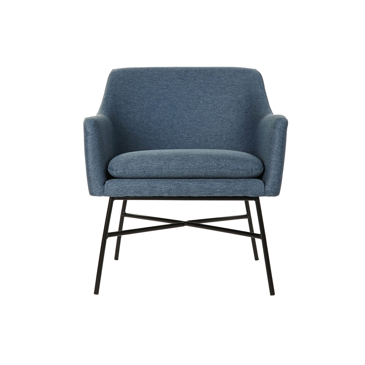 Fåtölj DKD Home Decor Blå Svart Metall 66 x 62 x 75 cm - 4
