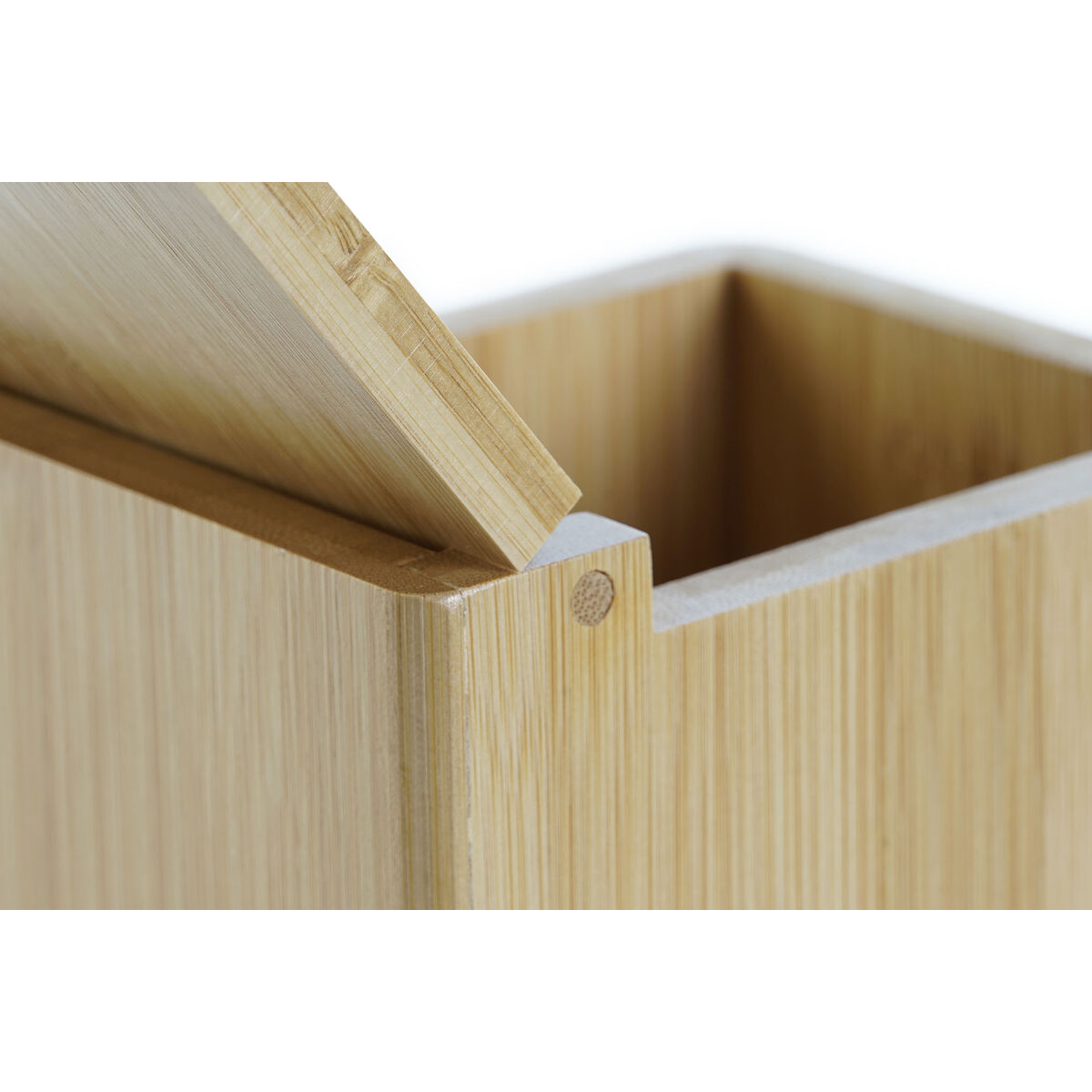 Saltkar med lock DKD Home Decor Naturell Bambu 10 x 13 x 10 cm - 2