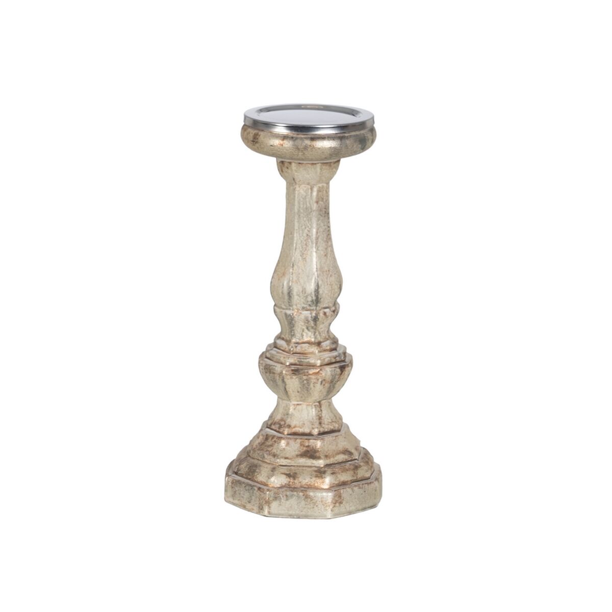 Ljusstakar Vit Glas 13 x 13 x 30 cm