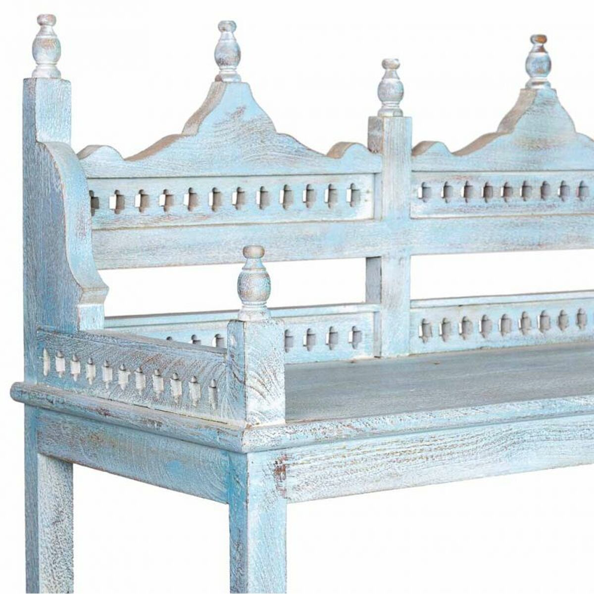 Bokhylla Alexandra House Living Blå Mangoträ 40 x 166 x 90 cm - 8