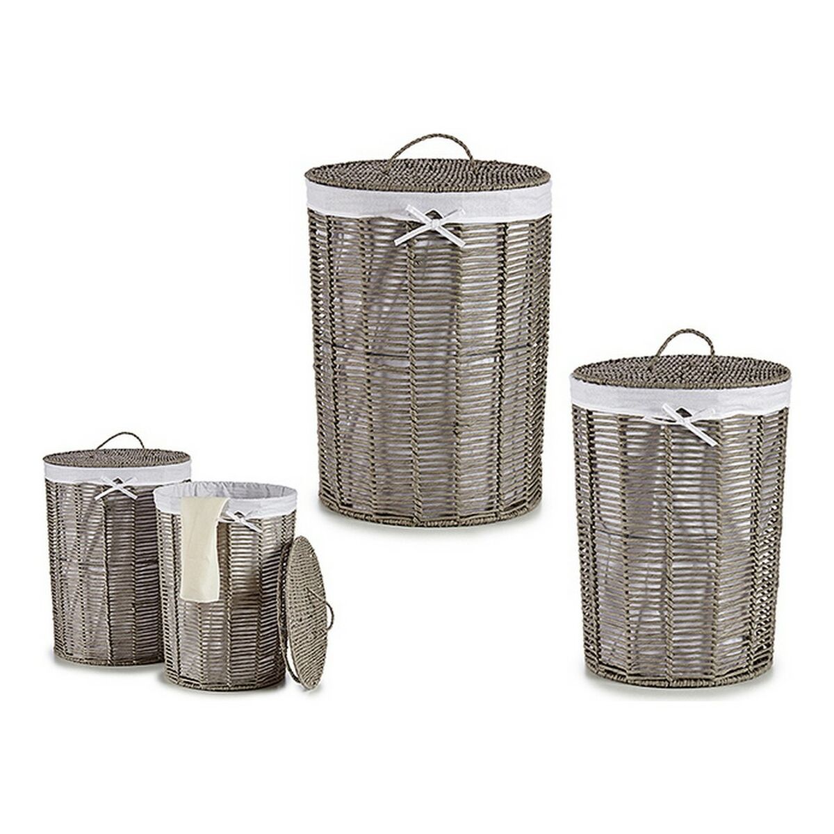 Tvättkorg Kipit Vit Grå vide 40 L 76 L 44 x 56 x 44 cm - 4