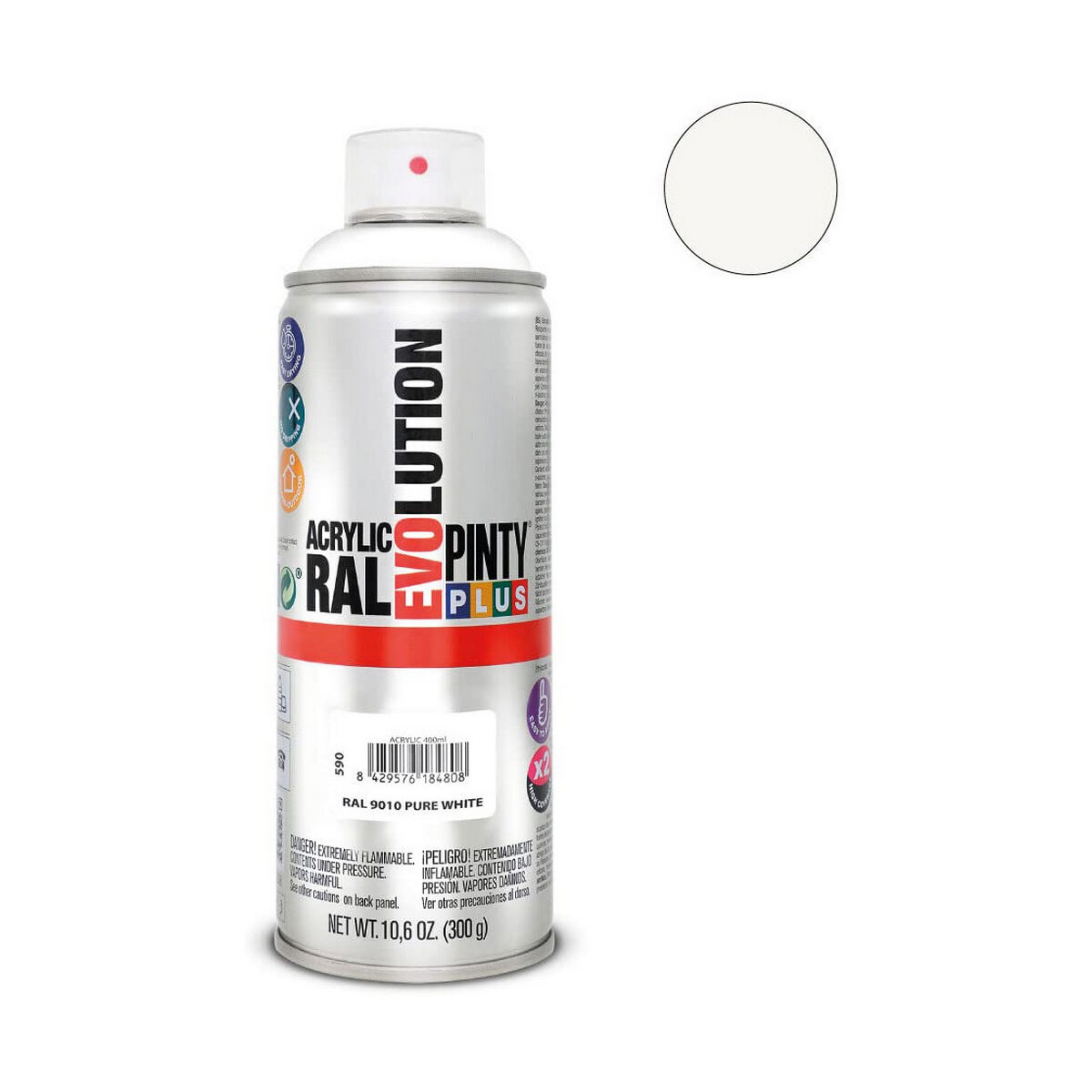 Sprejfärg Pintyplus Evolution RAL 9010 400 ml Pure White - 4