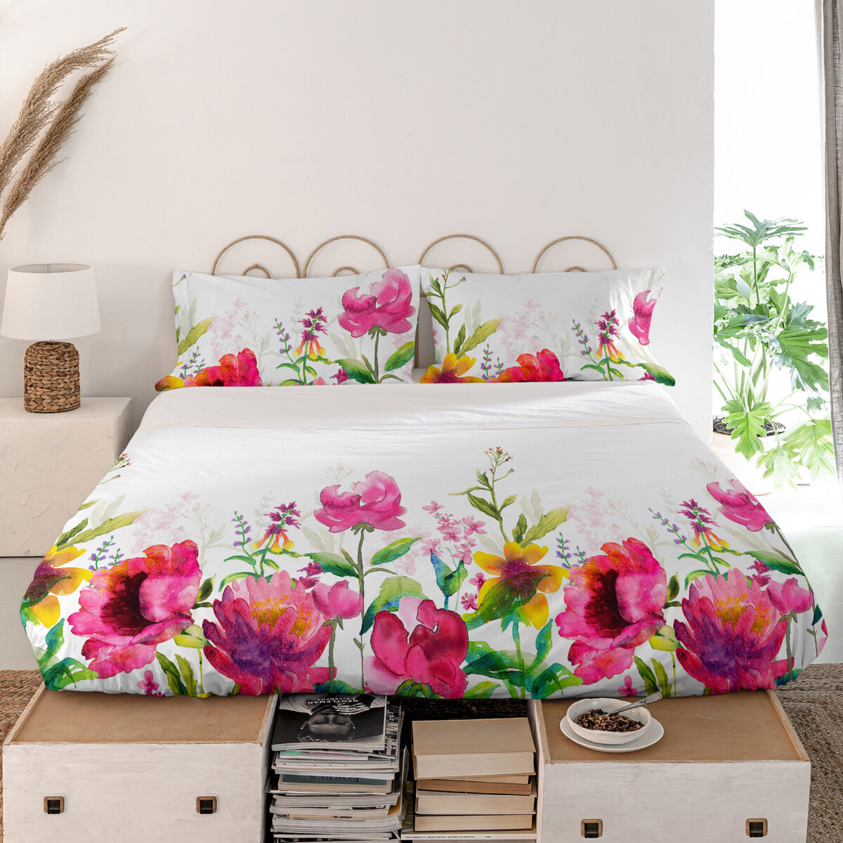 Överlakan HappyFriday Cassia Multicolour Säng 80/90 - 4