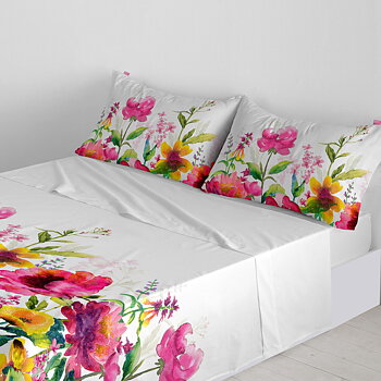 Överlakan HappyFriday Cassia Multicolour Säng 80/90