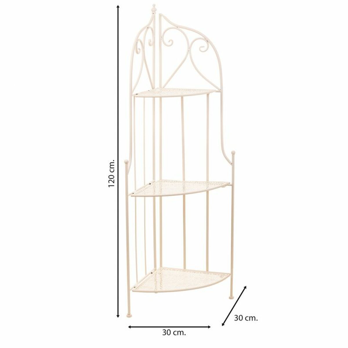 Vinkelhylla Alexandra House Living Vit Metall Järn Smide 30 x 38 x 30 cm - 4