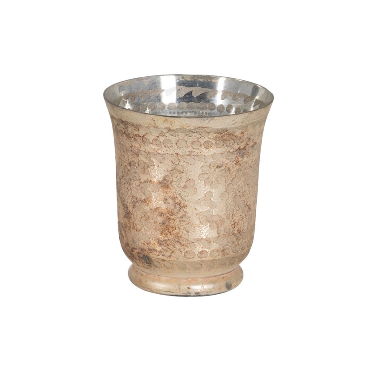 Ljusstakar Vit Glas 15 x 15 x 17 cm
