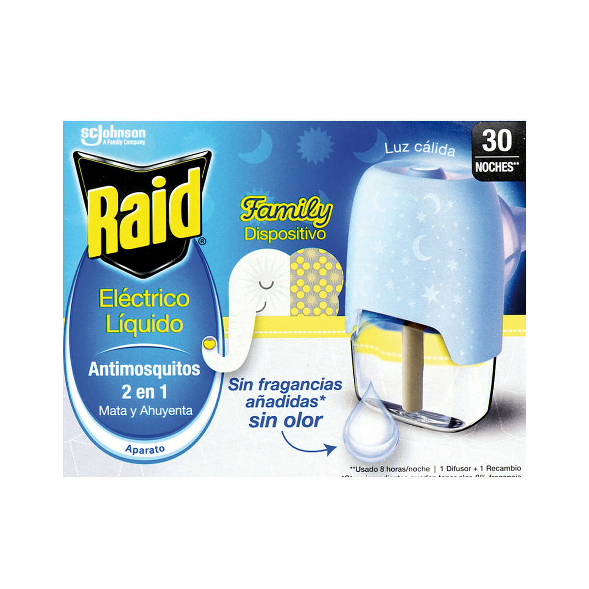 Elektrisk Myggfångare Raid Family Antimosquitos 30 Natt - 2