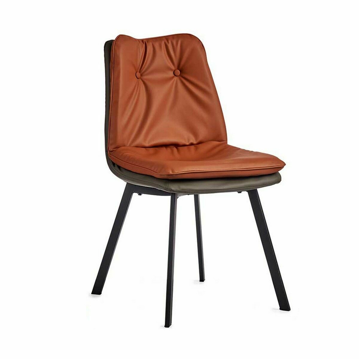 Fåtölj Gift Decor Brun Svart Grå Takpanna 62 x 85 x 47 cm Knappar (2 antal) - 3