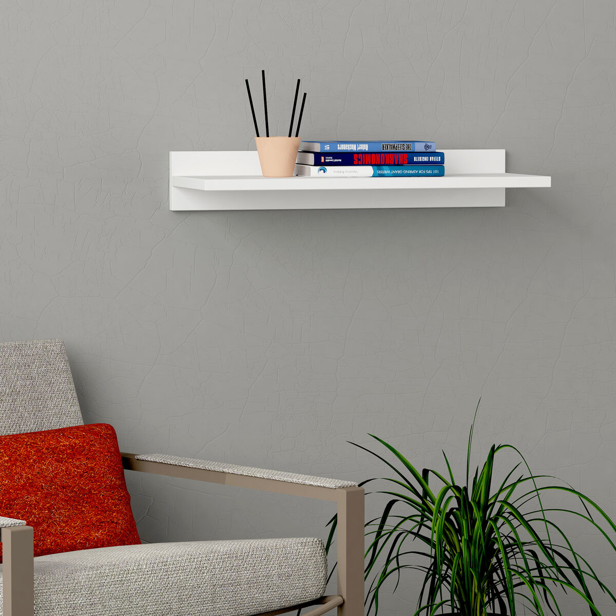 Hyllor Alexandra House Living Vit Trä MDP 60 x 10 x 24 cm - 2
