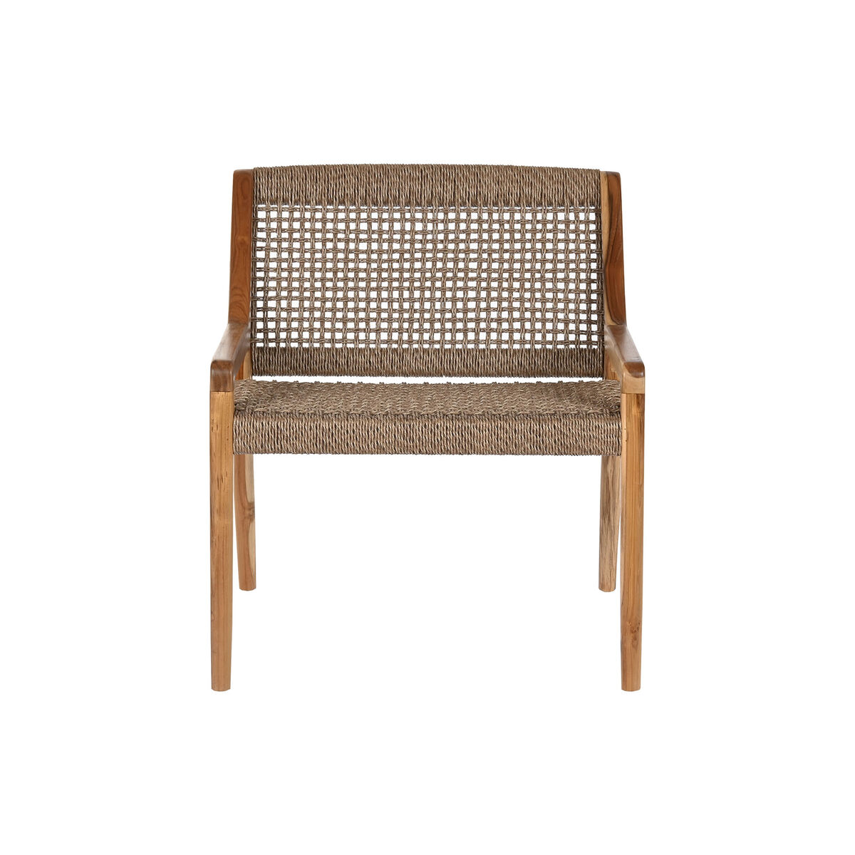 Fåtölj Home ESPRIT Brun Teak Syntetisk fiber 65 X 62 X 72 CM - 2
