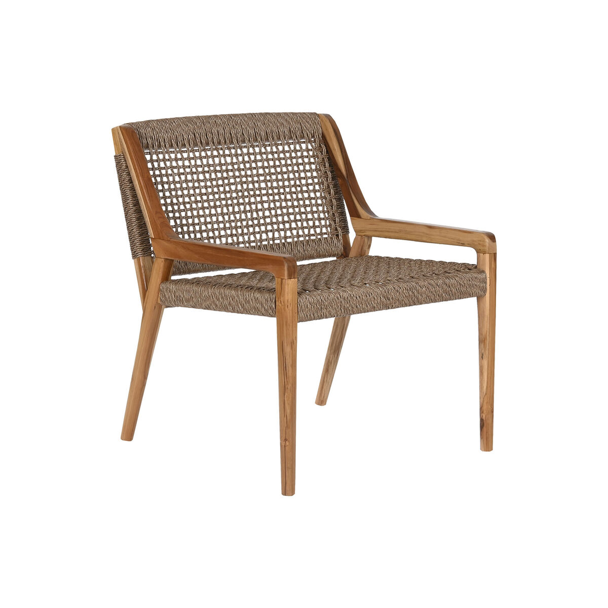 Fåtölj Home ESPRIT Brun Teak Syntetisk fiber 65 X 62 X 72 CM