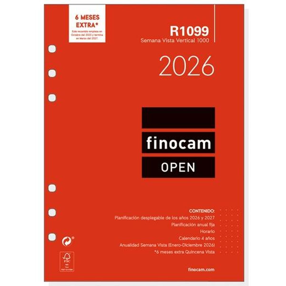 Påfyllning av agenda Finocam OPEN R1099 2026 15,5 x 21,5 cm