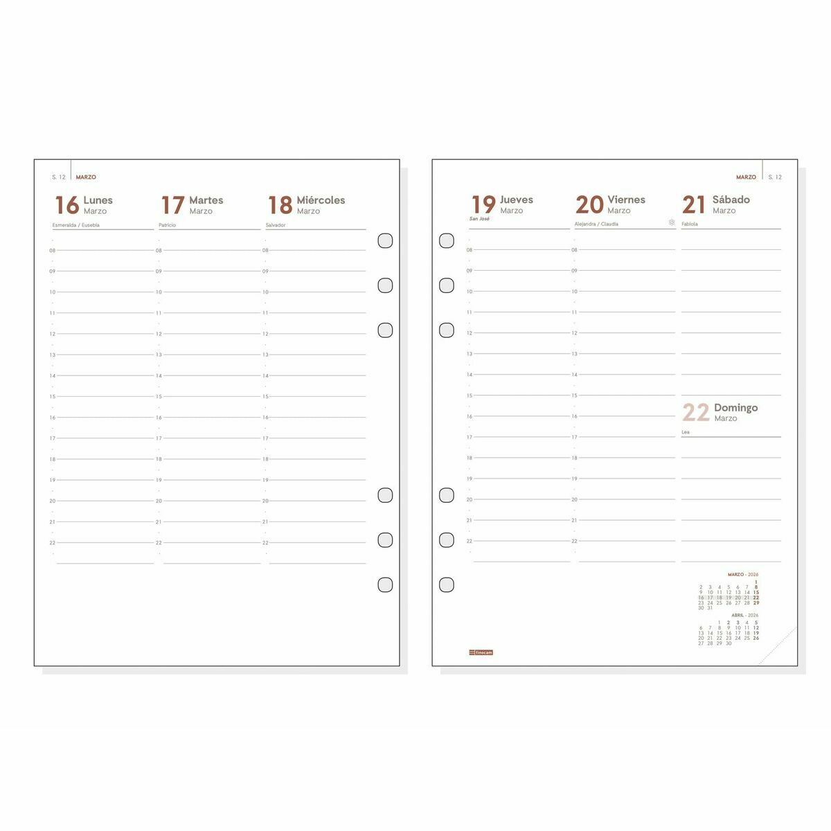 Påfyllning av agenda Finocam OPEN R1099 2026 15,5 x 21,5 cm - 2