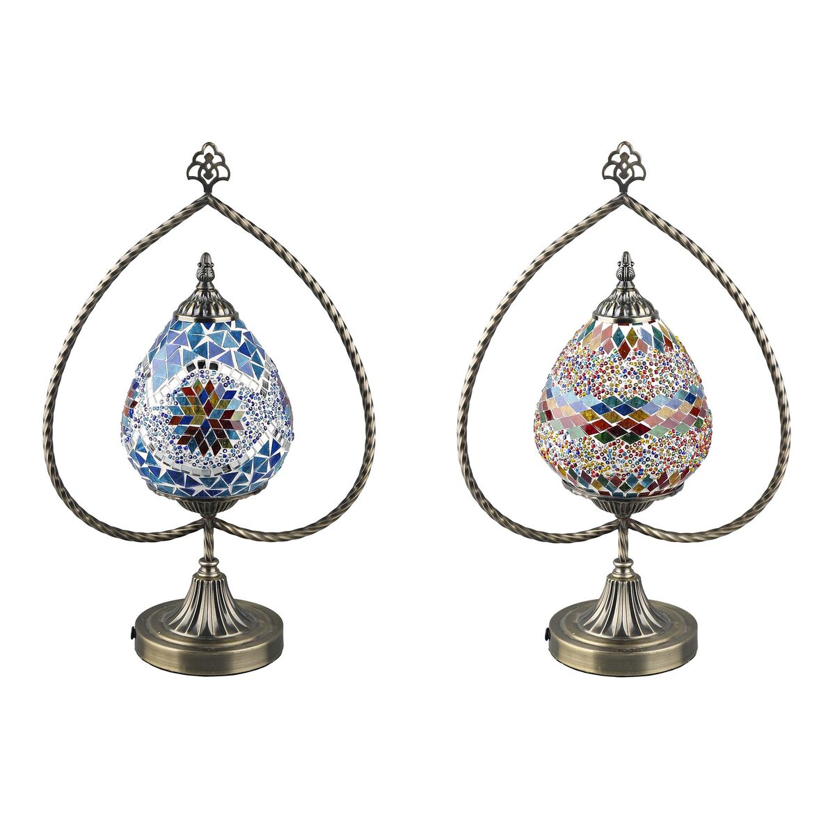 Bordslampa DKD Home Decor 32.5 x 16 x 47.5 cm 32,5 x 16 x 47,5 cm Glas Metall Multicolour 220 V 50 W (2 antal)