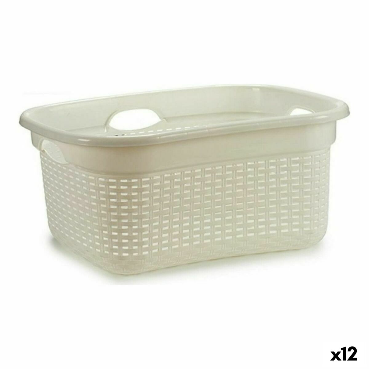 Korg Vit Plast 25 L 42,5 x 25,5 x 63,5 cm (12 antal) - 4